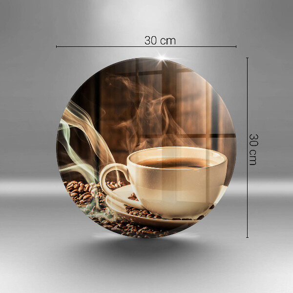 De vidrio templado Taza y granos de café