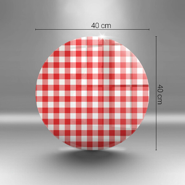 De vidrio templado Patrón de cuadros rojos y blancos