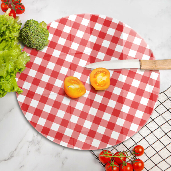 De vidrio templado Patrón de cuadros rojos y blancos