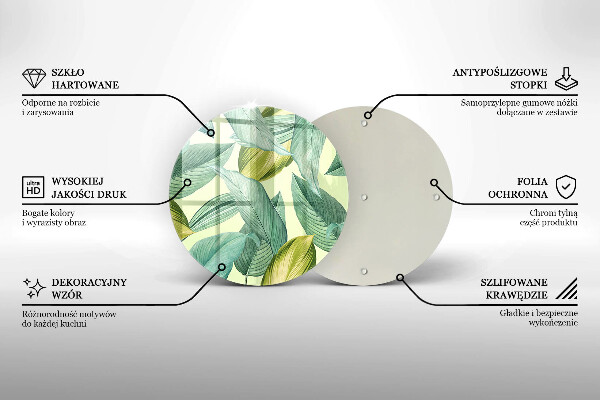 De vidrio templado Hojas tropicales verdes