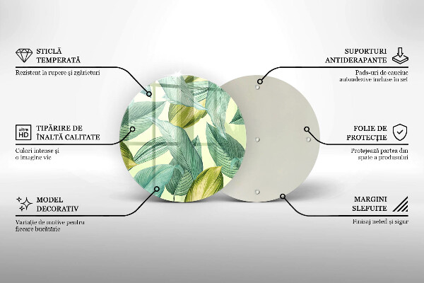 De vidrio templado Hojas tropicales verdes