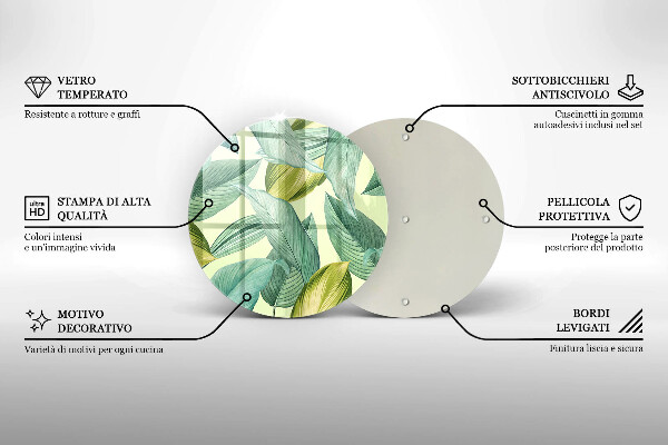 De vidrio templado Hojas tropicales verdes