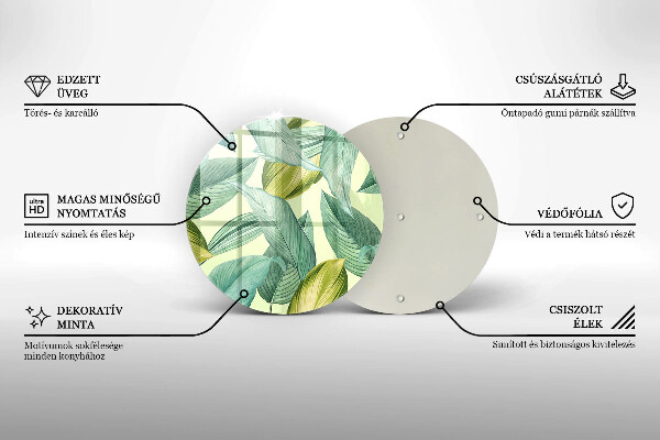 De vidrio templado Hojas tropicales verdes