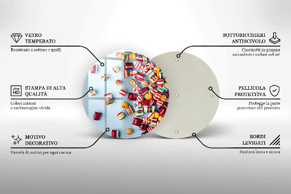 De vidrio templado Caramelos de colores