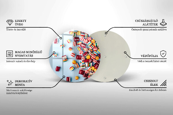 De vidrio templado Caramelos de colores