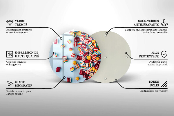 De vidrio templado Caramelos de colores