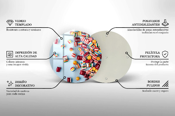 De vidrio templado Caramelos de colores