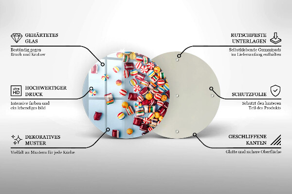 De vidrio templado Caramelos de colores