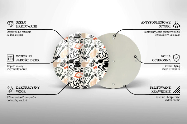 De vidrio templado Motivo de cocina de dibujos animados