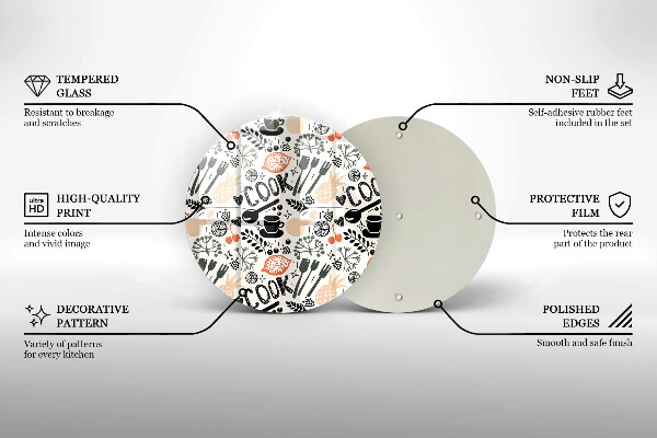De vidrio templado Motivo de cocina de dibujos animados