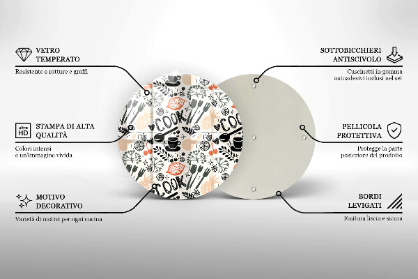 De vidrio templado Motivo de cocina de dibujos animados