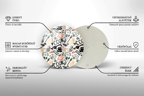 De vidrio templado Motivo de cocina de dibujos animados