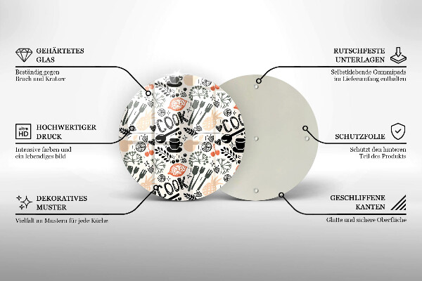 De vidrio templado Motivo de cocina de dibujos animados