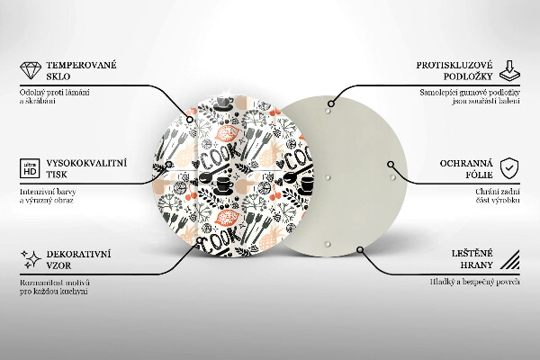 De vidrio templado Motivo de cocina de dibujos animados