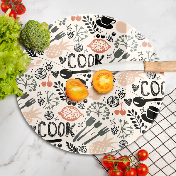 De vidrio templado Motivo de cocina de dibujos animados