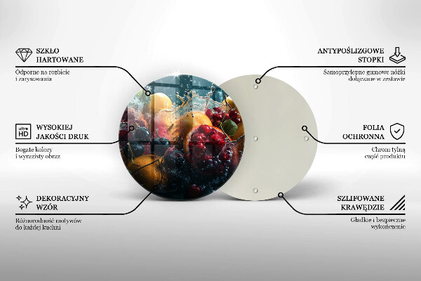 De vidrio templado Frutas en agua