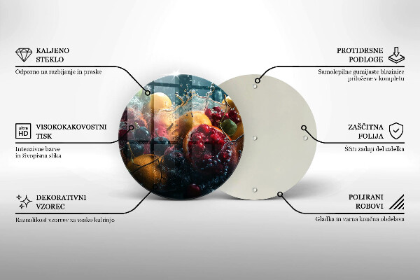 De vidrio templado Frutas en agua