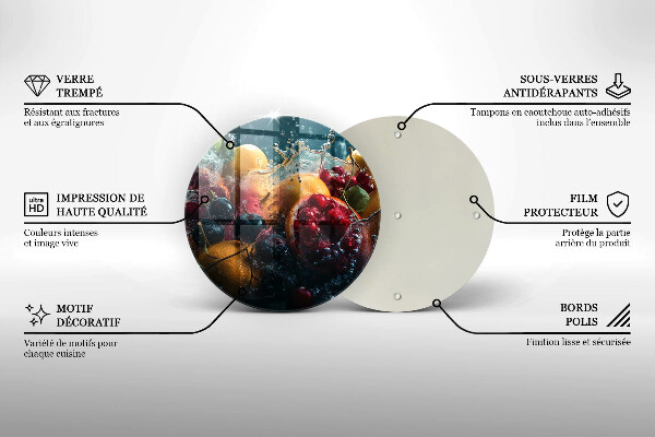 De vidrio templado Frutas en agua