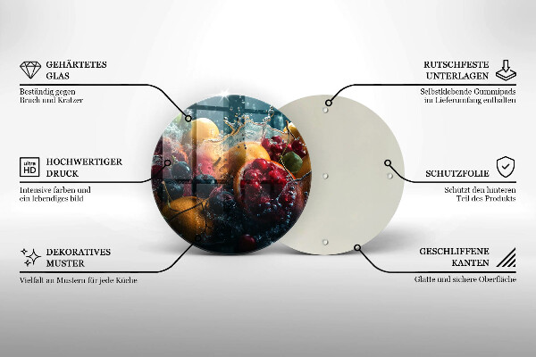 De vidrio templado Frutas en agua