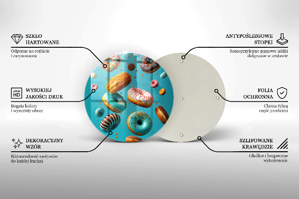 De vidrio templado Donas coloridas