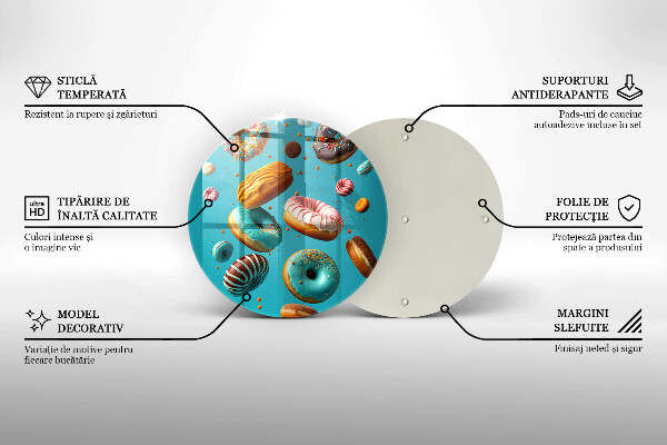 De vidrio templado Donas coloridas