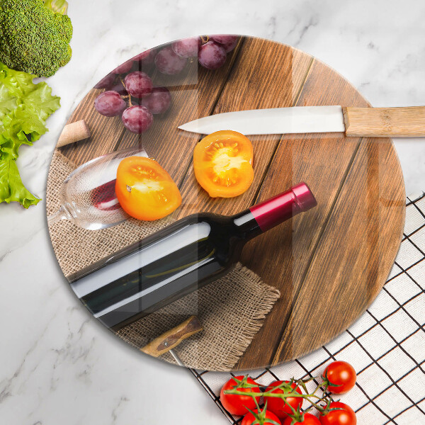 De vidrio templado Una botella de vino tinto