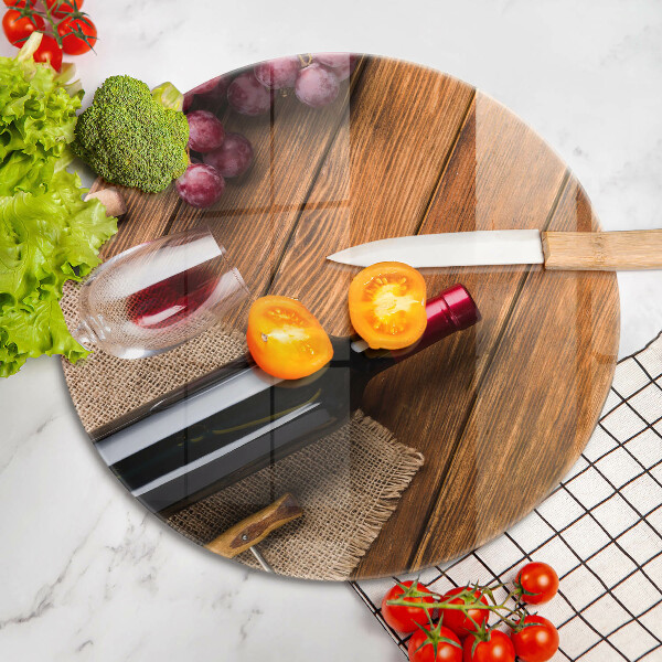 De vidrio templado Una botella de vino tinto