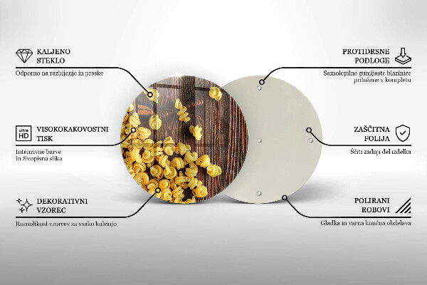 De vidrio templado Pasta en la mesa