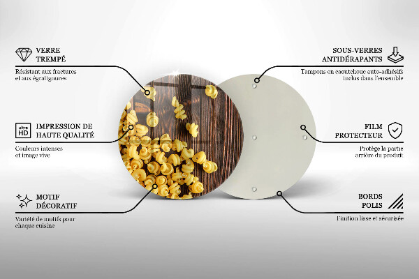 De vidrio templado Pasta en la mesa