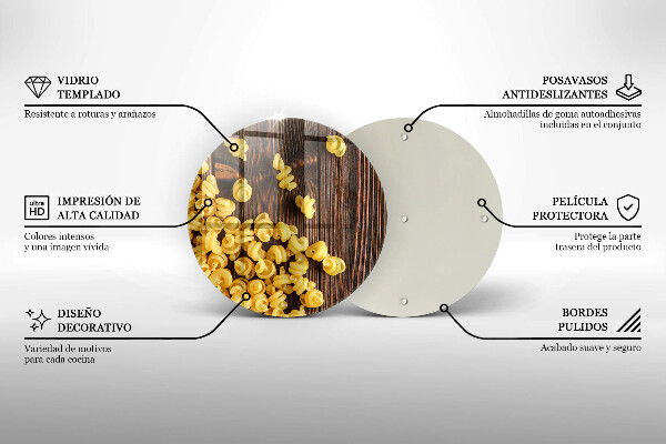 De vidrio templado Pasta en la mesa