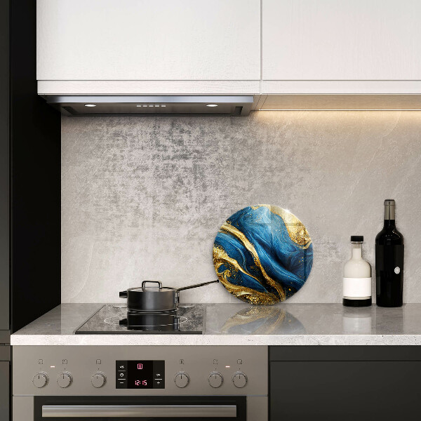 De vidrio templado Mármol azul y dorado