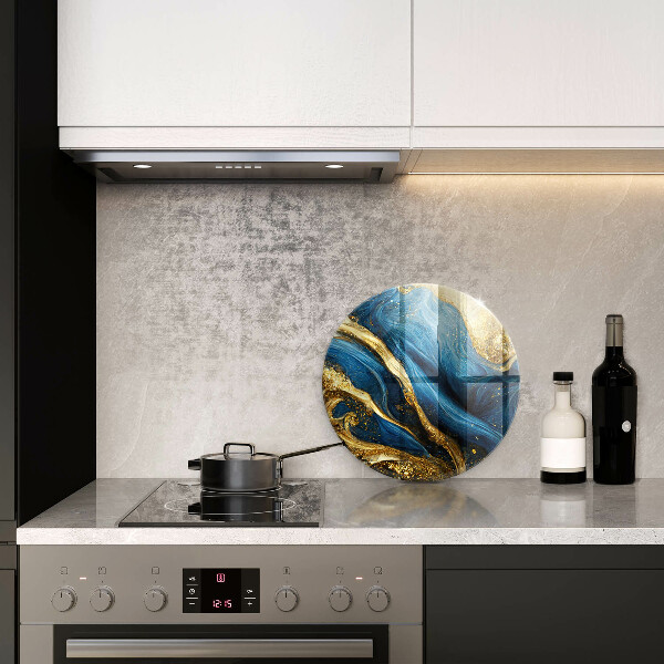 De vidrio templado Mármol azul y dorado