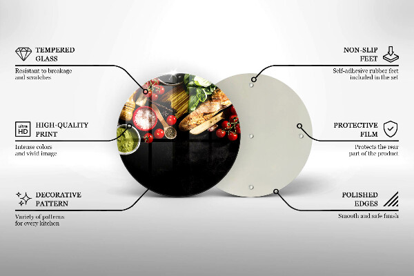 De vidrio templado Ingredientes y especias italianas