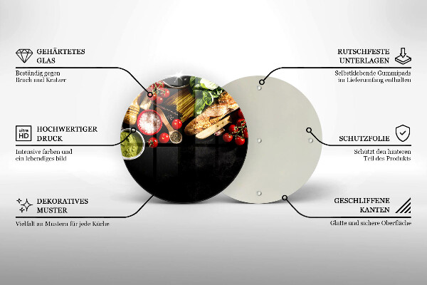 De vidrio templado Ingredientes y especias italianas