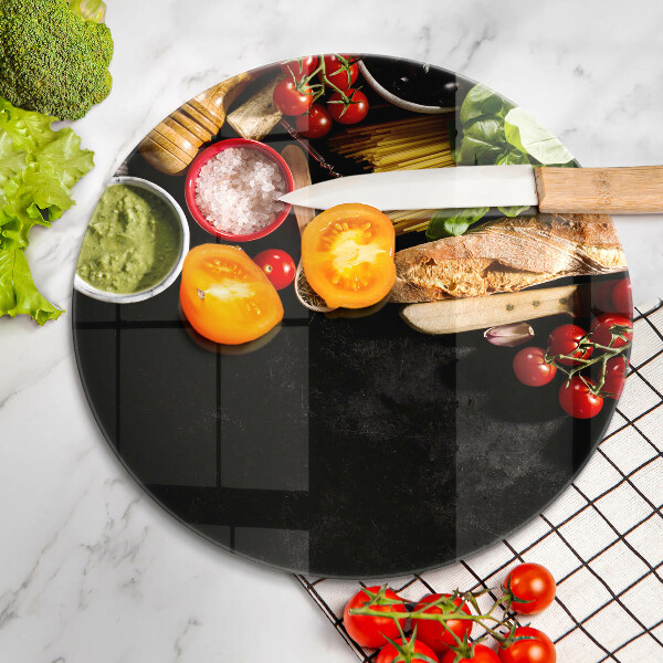 De vidrio templado Ingredientes y especias italianas