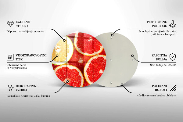 De vidrio templado Rodajas de pomelo