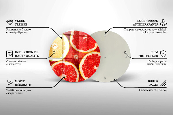 De vidrio templado Rodajas de pomelo