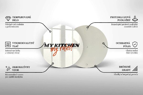 De vidrio templado My kitchen my rules