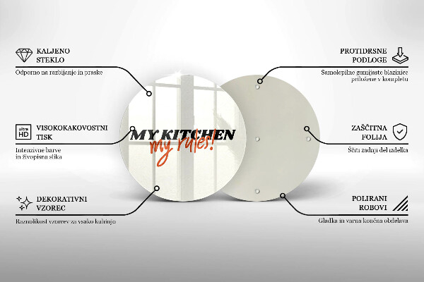 De vidrio templado My kitchen my rules