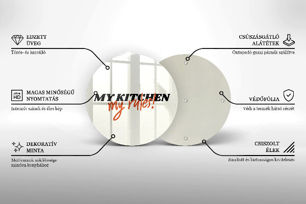 De vidrio templado My kitchen my rules