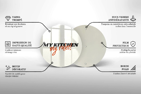 De vidrio templado My kitchen my rules