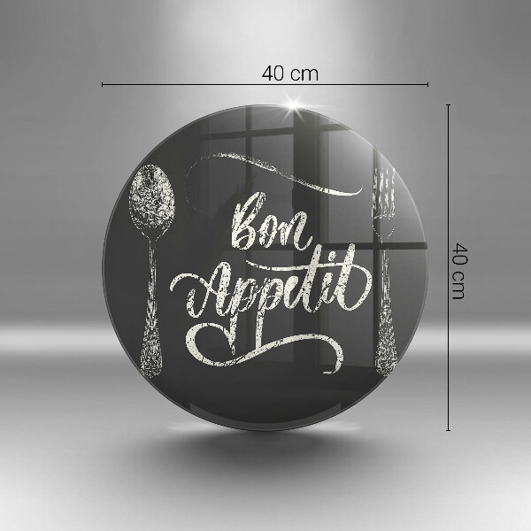 De vidrio templado Inscripción de bon appetit