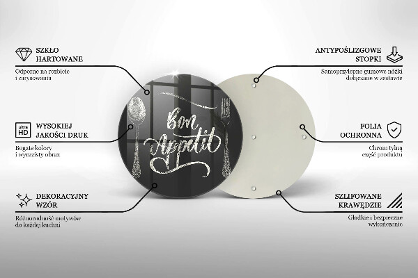 De vidrio templado Inscripción de bon appetit