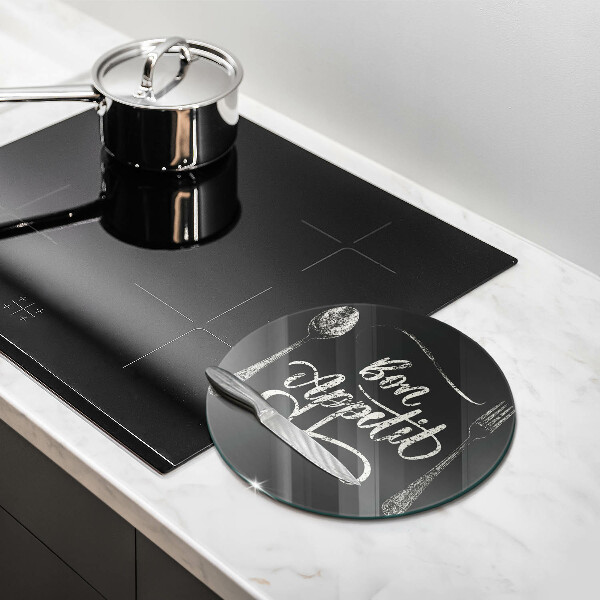 De vidrio templado Inscripción de bon appetit