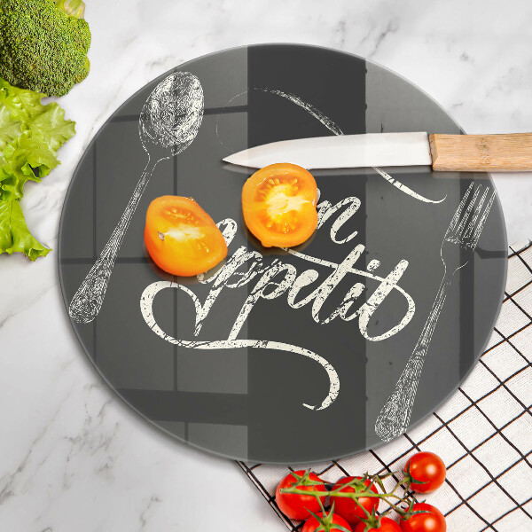 De vidrio templado Inscripción de bon appetit