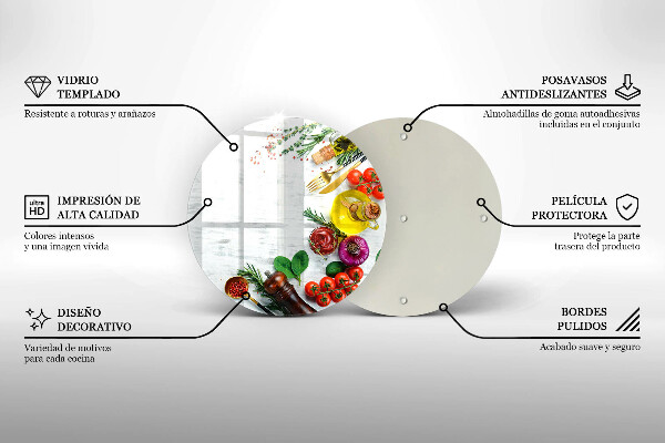 De vidrio templado Verduras y especias