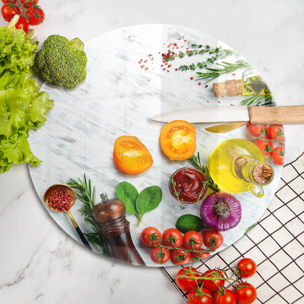 De vidrio templado Verduras y especias