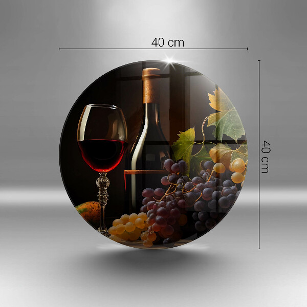 De vidrio templado Copa de vino y uvas