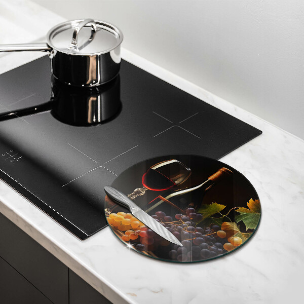 De vidrio templado Copa de vino y uvas