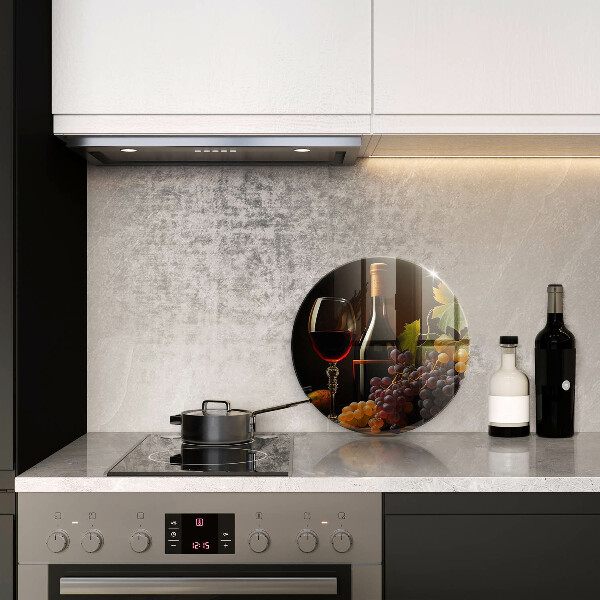 De vidrio templado Copa de vino y uvas